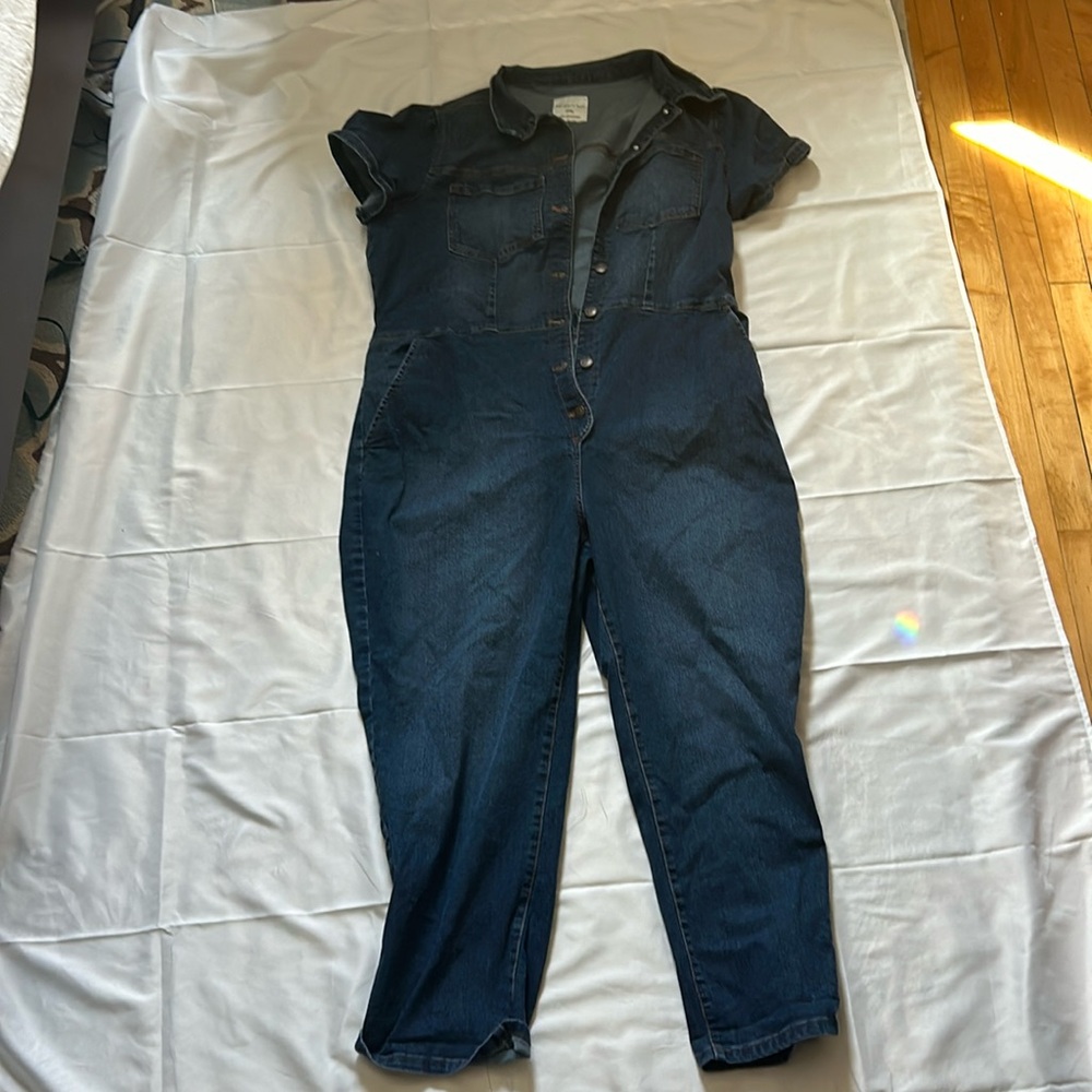 Size 3xl celebrities pink denim jumpsuit in good condition.
